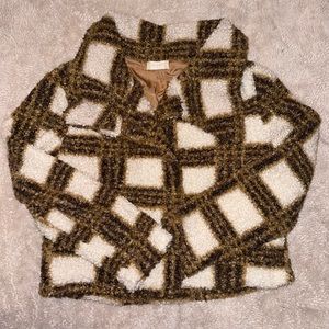 Gold/cream/brown sherpa jacket